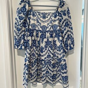 Cara Cara Blue Eyelet Dress